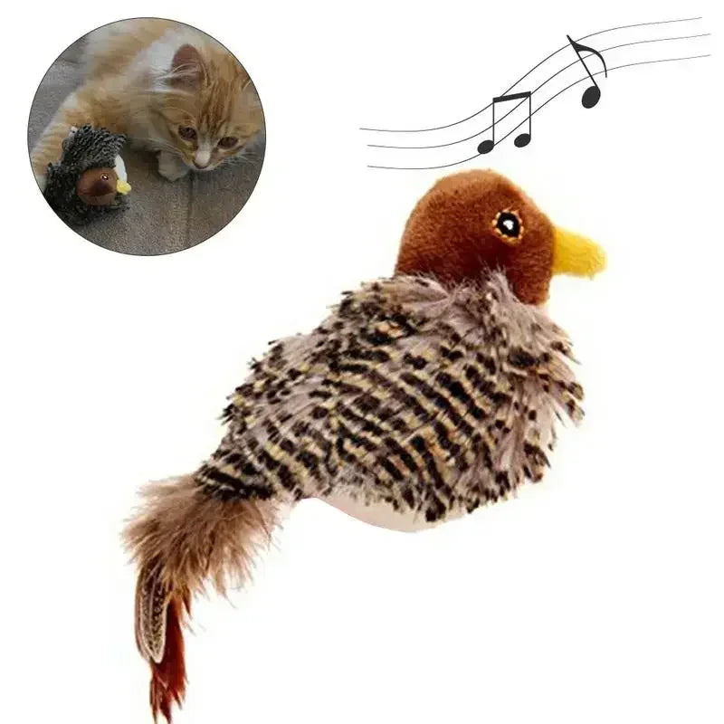 Juguete Pájaro Eléctrico para Gatos | Interactivo con Sonido y Plumas