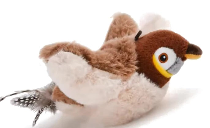 Pájaro interactivo de peluche para gatos, modelo gorrión