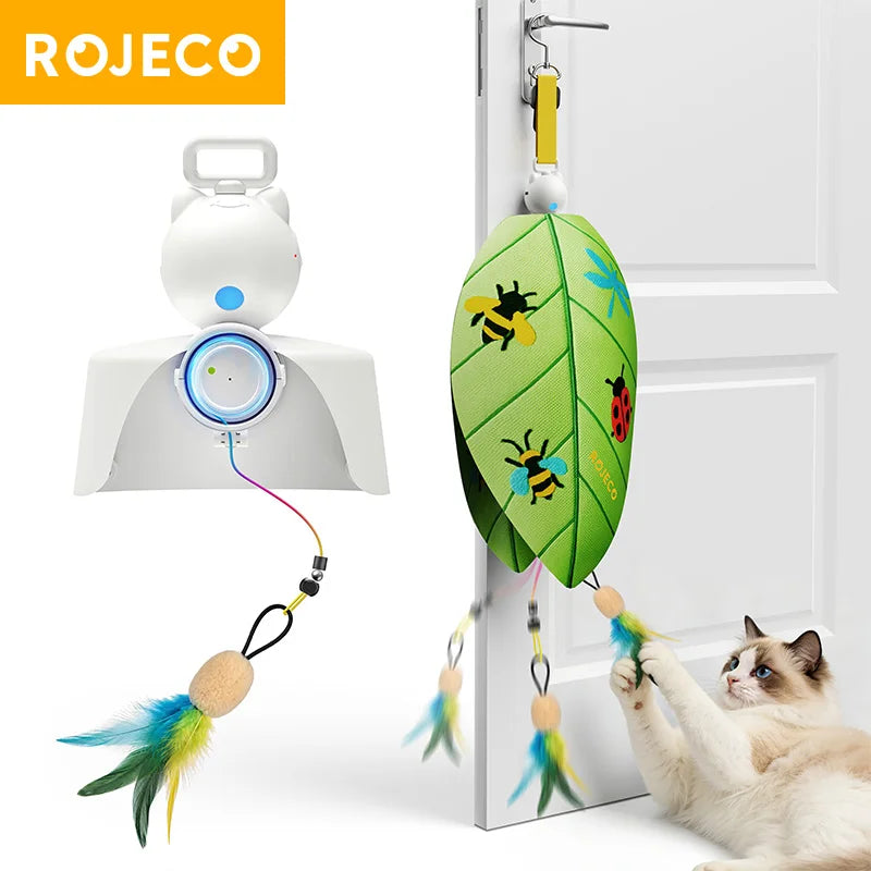 Juguete Automático para Gatos – Pluma Interactiva ROJECO | Carga USB