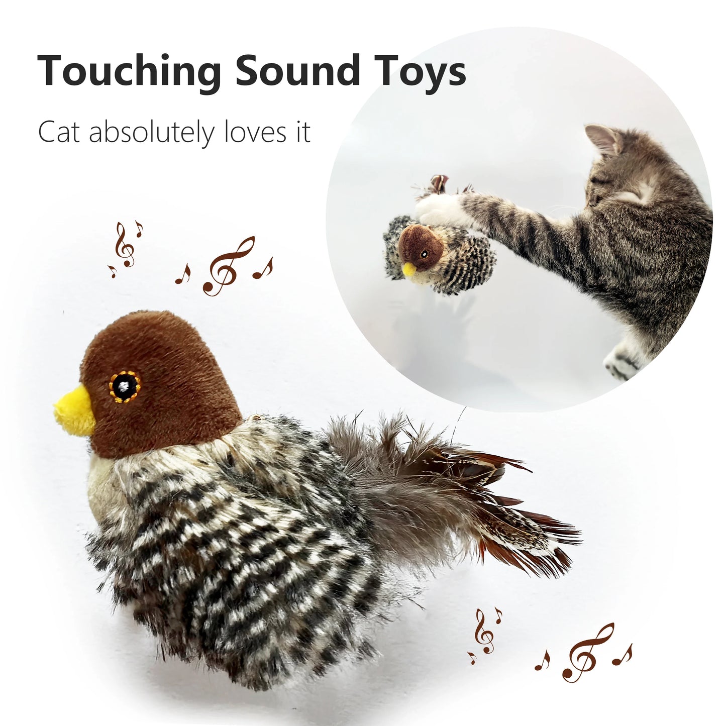 Juguete Pájaro Eléctrico para Gatos | Interactivo con Sonido y Plumas
