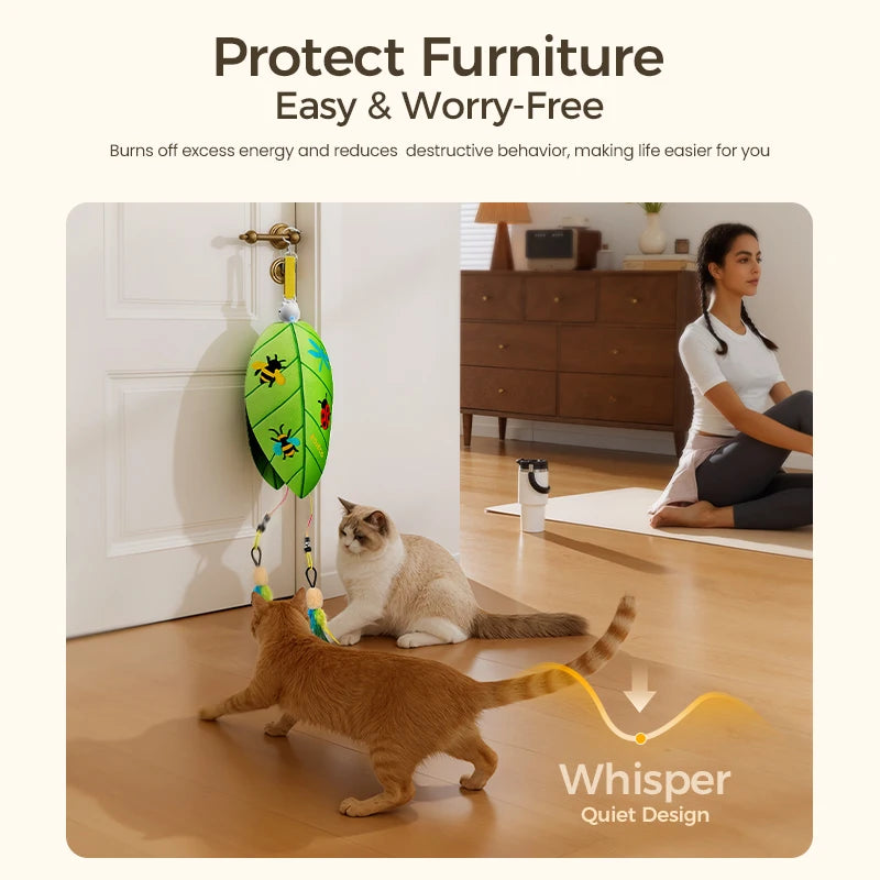 Juguete Automático para Gatos – Pluma Interactiva ROJECO | Carga USB