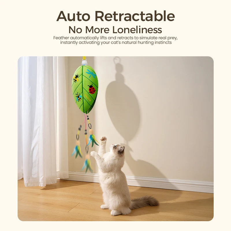 Juguete Automático para Gatos – Pluma Interactiva ROJECO | Carga USB